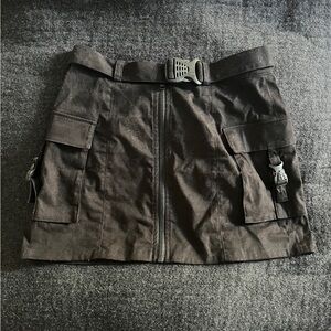 Black cargo skirt